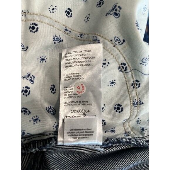 Pilcro women The Madi Front Slit Raw Hem Long Midi Denim Jean Skirt sze 12 Ombre - Picture 8 of 8